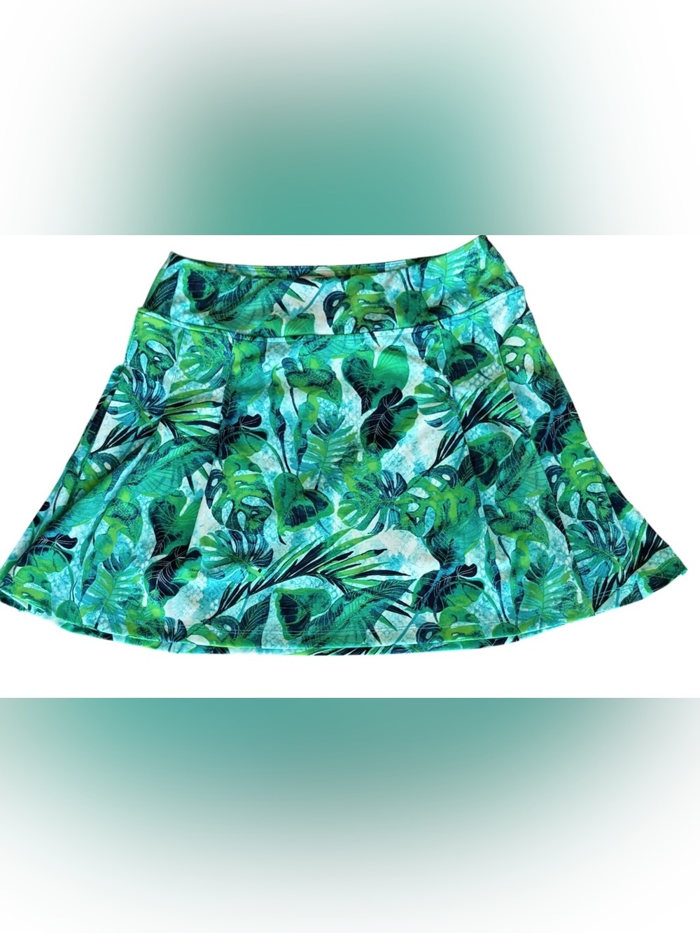 Tommy Bahama Golf Tropical Leaf Print Golf Skort Skirt Green Blue Size Small